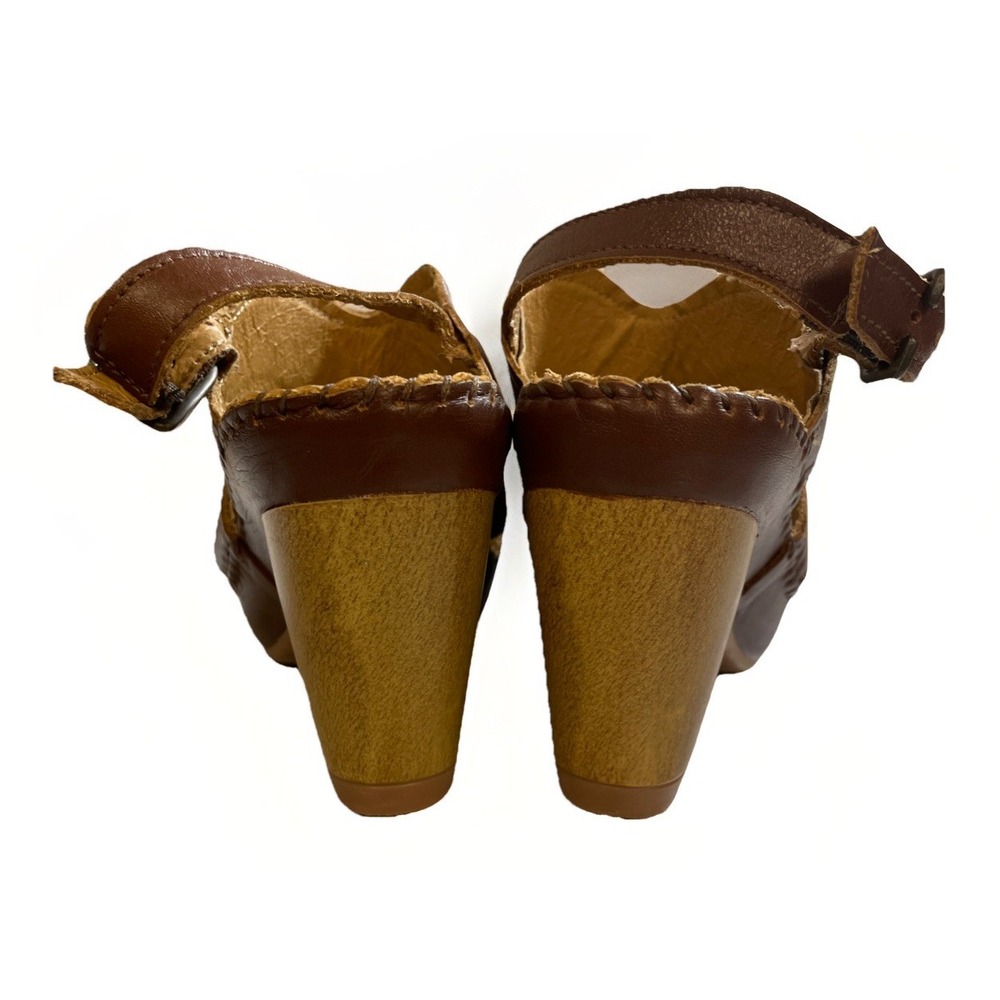 Lobo Solo Leather Platform Susa Sandals 3411 Brown NNB Women's Size 6.5‎ - Picture 6 of 13